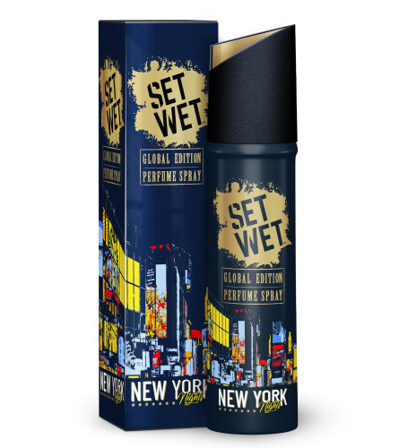 Set Wet Global Edition Perfume Spray, New York Nights, No Gas Perfume Body Spray & Deodorant For Men, Long Lasting Fragrance, 120 ml ( Free Shipping )