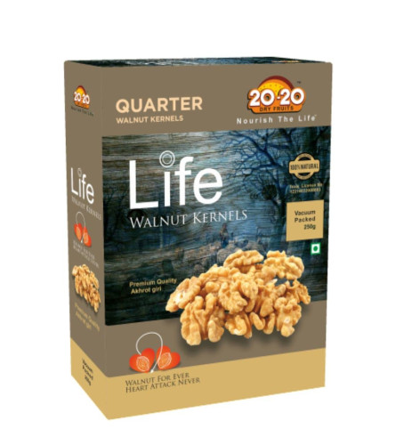 20-20 Dry Fruits Quarter Walnut Kernels 250g ( Free Shipping )