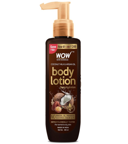 wow-skin-science-coconut-milk-and-argan-oil-body-lotion--medium-hydration--no-mineral-oil-parabens-silicones-color-pg--200ml-free-shipping-