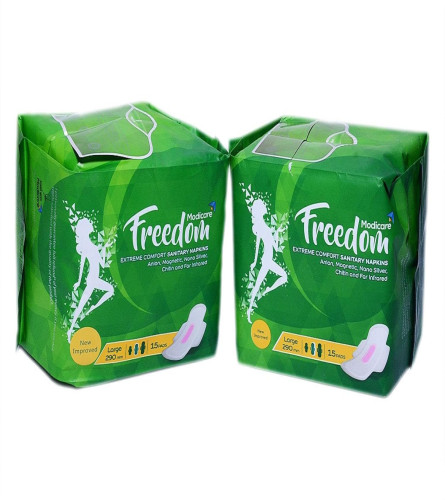 modicare-freedom-extreme-comfort-sanitary-napkins-anionmagnetic-nano-silver-chitin-and-far-infrared-xl-320mm-pack-of-15-padsfree-shipping-world