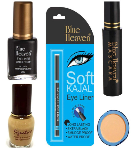 blue-heaven-make-up-set-of-5-eye-linermascara12ml-foundationcompactsoft-kajal-free-shipping-worldwide-