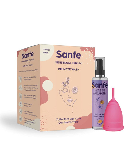 sanfe-period-duo-for-women-menstrual-cup-medium-intimate-wash-100ml-with-lavender-chamomile-extracts-all-organic-carefree-periods-ph-balancing-100-alcohol-free-free-shipping-worldwide-