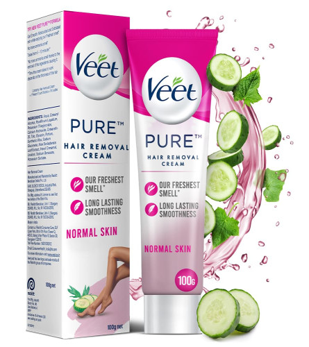 veet-pure-hair-removal-cream-for-women-with-no-ammonia-smell-normal-skin--100g-suitable-for-legs-underarms-bikini-line-arms-2x-longer-lasting-smoothness-than-razors-free-shipping-worldwide-