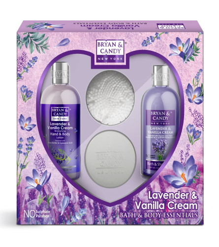 bryan-candy-lavender-and-vanilla-cream-christmas-gift-set-for-women-and-men-combo-heart-kit-shower-gel-hand-body-lotion-body-polish-loofah-pack-of-3-free-shipping-worldwide