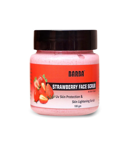 barba-strawberry-face-scrub-uv-skin-protection-skin-lightening-scrub-100gm-free-shipping-worldwide