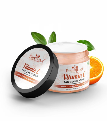 pink-root-vitamin-c-scrub-for-face-body-deep-cleansing-exfoliating-face-scrub-brightening-facial-scrub-for-all-skin-types-100gm-free-shipping-worldwide