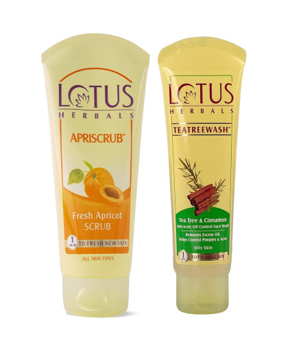 lotus-herbals-apriscrub-exfoliating-apricot-face-scrub-100gteatreewash-cinnamon-face-wash-120ml-free-shipping-worldwide-