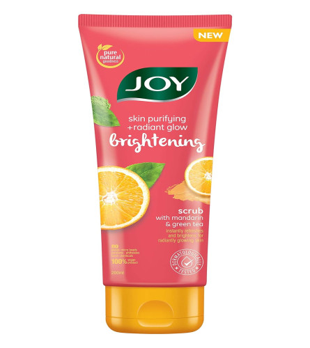 joy-mandarin-green-tea-face-scrub-for-women-men-200gm-exfoliating-scrub-for-face-with-vitamin-c-brightens-refreshes-all-skin-types-100-vegan-gentle-on-skin-free-shipping-worldwide-