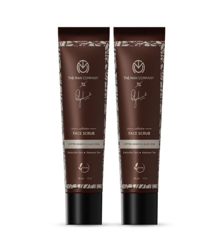 the-man-company-caffeine-face-scrub-for-tan-removal-blackheads-removal-miniature-pack-of-2-30g-each-free-shipping-worldwide-