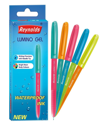 reynolds-luminogel-10-pens-box--blue-i-lightweight-gel-pen-with-comfortable-grip-for-extra-smooth-writing-i-school-and-office-stationery-06mm-tip-size-free-shipping-worldwide-