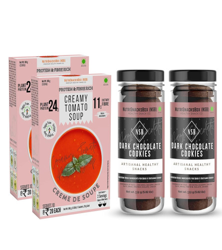 nutrisnacks-box-of-healthy-cookies-soup-combo-pack-of-4-creamy-tomato-soup-dark-chocolate-cookies-free-world-wide-shipping