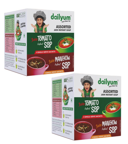 dailyum-jain-instant-assorted-souptomato-and-manchow-soup-8-single-serve-sachets4-each-just-boil-stir-sip-12g-each-sip-a-soup-natural-no-msg-pack-of-2-box-free-world-wide-shipping