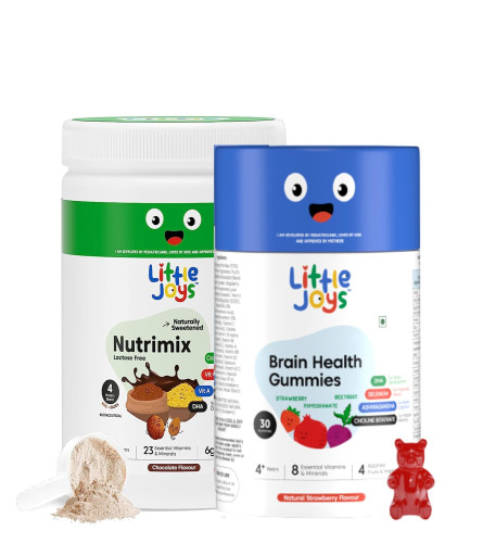 little-joys-brain-health-kit-for-kids-nutrimix-nutrition-powder-400g-brain-health-gummies-30-day-pack-improves-height-concentration-immunity-gut-health-100-vegetarian-free-shipping-worldwide-