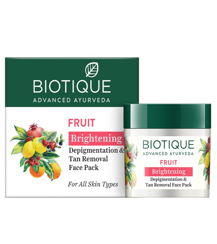 Biotique Fruit Brightening Depigmentation and Tan Removal Face Pack 75gm x 2 pack