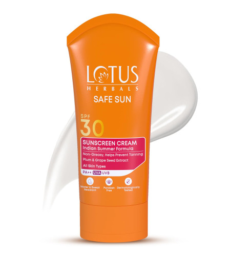 Lotus Herbals Safe Sun Sunscreen Cream SPF 30 100gm - free shipping