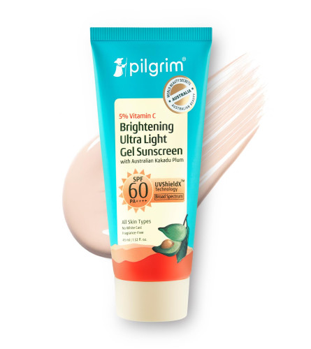 Pilgrim 5% Vitamin C Brightening Ultra Light Gel Sunscreen SPF 60 PA++++ 45 ml