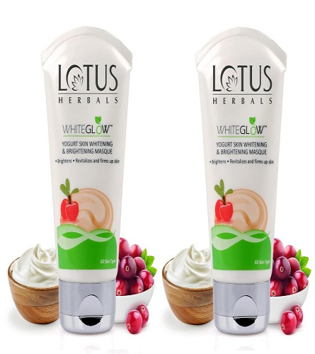 Lotus Herbals White Glow Yogurt Skin Whitening and Brightening Masque, 80 gm X 2 Pack (free ship)