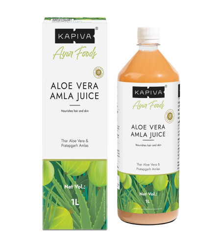 Kapiva Aloe Vera + Amla Juice Cold-pressed Juice for Glowing Skin 1000 ml