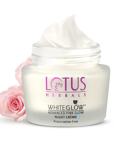 Lotus Herbals Whiteglow Advanced Pink Glow Night Cream 50gm - free ship