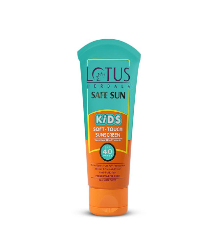 Lotus Herbals Safe Sun Kids Soft-Touch Sunscreen | SPF 40 | PA+++ 80gm - free ship