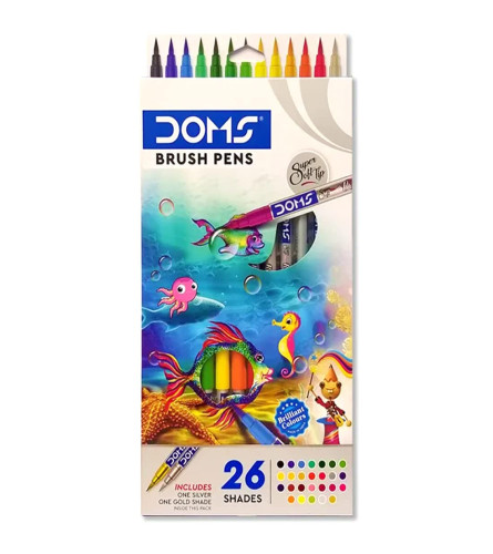 DOMS Non-Toxic Multicolor 26 Shades Brush Pens Set
