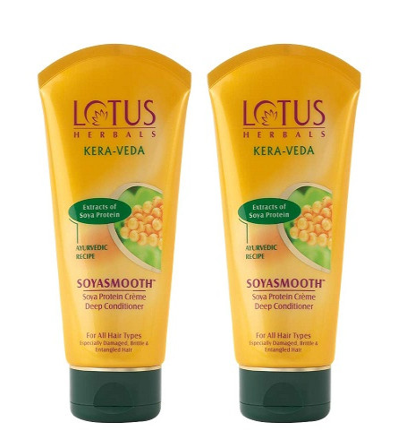 Lotus Herbals Kera-Veda Soyasmooth Soya Protein Cream Deep Conditioner 150 gm x 2 pack