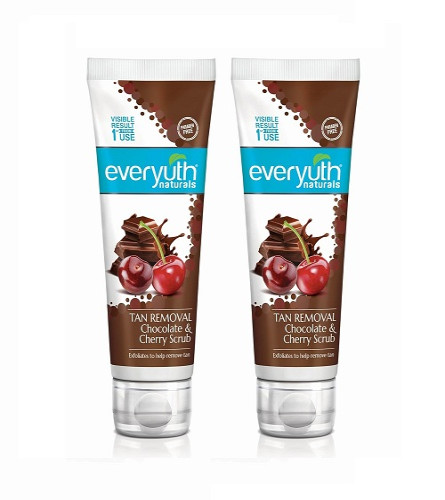 Everyuth Naturals Pure & Light Tan Removal Choco Cherry Scrub, 50Gm, Bottle (pack of 2)