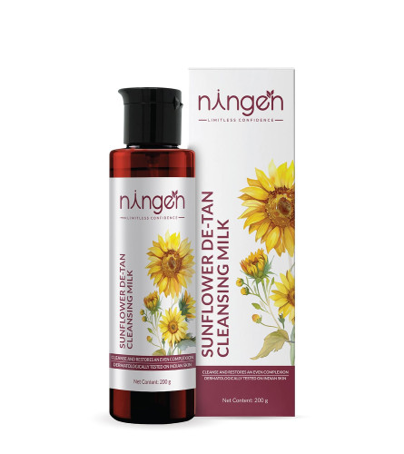 Ningen Sunflower De-tan Cleansing Milk 200gm - free shipping