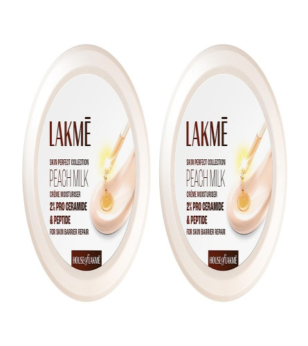 Lakmé Peach Milk Creme Moisturizer with 2% Pro-Ceramide & Peptides 100gm (pack of 2)