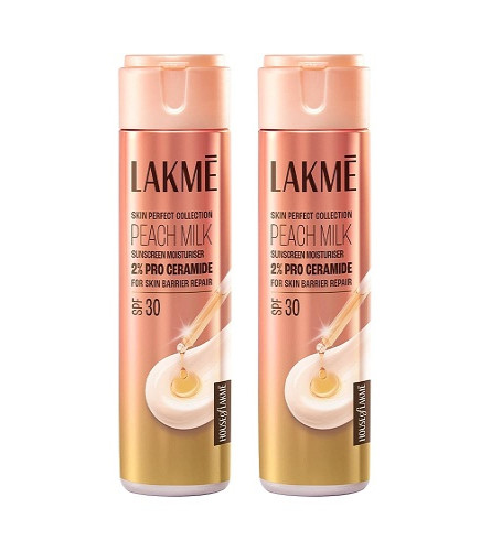 Lakmé Peach Milk Moisturiser SPF 30 with 2% Pro-Ceramide 120ml (pack of 2) free ship