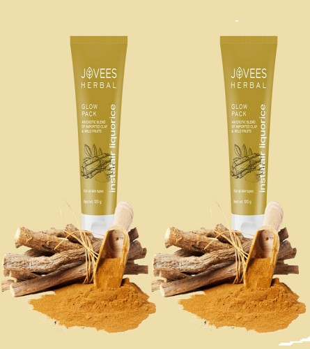 Jovees Herbal Insta Fair Glow Face Pack for Brightens 120gm (pack of 2) free ship