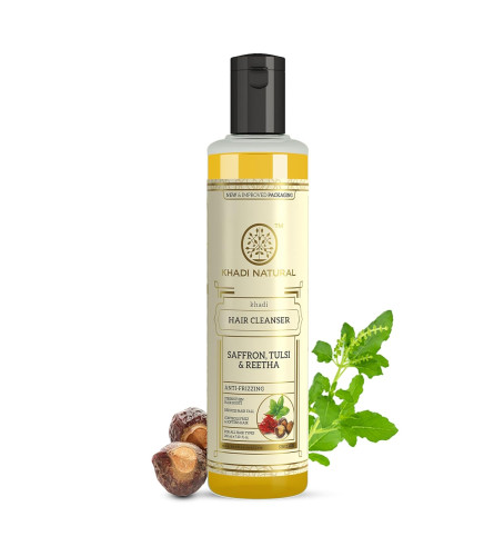 Khadi Natural Saffron, Tulsi & Reetha Hair Cleanser 210 ml (Pack of 2)
