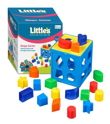 Little's Shape Sorter Cube 24 Multi-Color Shapes - free ship