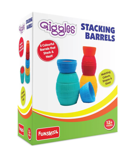 Giggles Funskool Stackable Blocks Barrels, Nesting & Stackable Toy for Kids - free ship