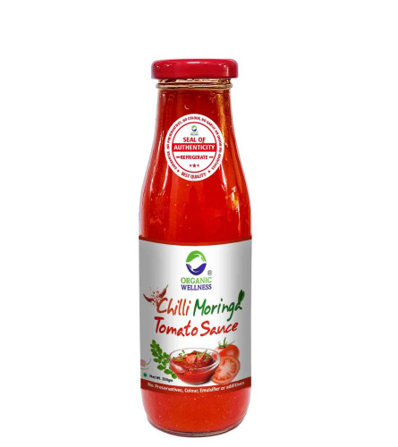 Organic Wellness Moringa Tomato Red Chilli Sauce Bottle 350 Gram - free ship