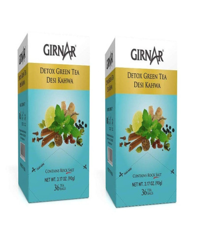 Girnar Green Tea, Desi Kahwa, 36 Tea Bags (Pack Of 2)