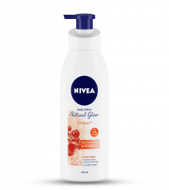 NIVEA Body Lotion Natural Glow, Cell Repair, SPF 15 & 50x Vitamin C, 400 ml