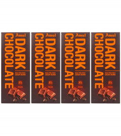 Amul Cocoa Dark Chocolate Bar,150 gm (Pack of 4) Free Shipping UK