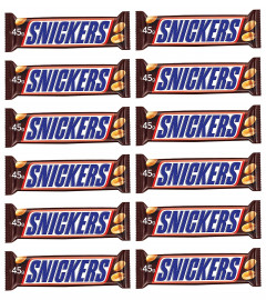 Snickers Peanut Filled Chocolates, 45 gm Bar (Pack of 12) Free Shipping World
