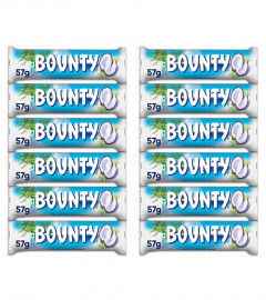 Bounty Coconut Chocolate Bar, 57 gm (Pack of 12) Free Shipping World
