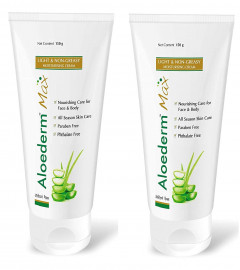 Aloederm Max Light & Non-Greasy Moisturizing Skin Cream, 150 Gm (pack of 2) Free Shipping UK