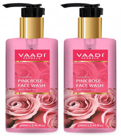 Vaadi Herbals Insta Glow Pink Rose Face Wash With Aloe Vera Extract, 250 ml (Pack of 2)
