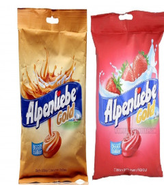 Alpenliebe Gold Rich Milky Caramel and Cream Strawberry Flavour (Pack of 2)