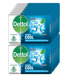 Dettol Cool Germ Protection Bathing Soap bar, 125 gm (Pack of 12) Free Shipping world
