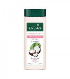 Biotique Creamy Coconut Deep Nourish Body lotion For Extra Dry Skin, 180 ml x 2 | free shipping
