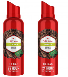 Old Spice Timber Deodorant Body Spray Perfume 140 ml (Pack of 2) Free Shipping World