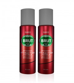 Brut Attraction Totale Deodorant 200 ml (Pack of 2) Free Shipping World