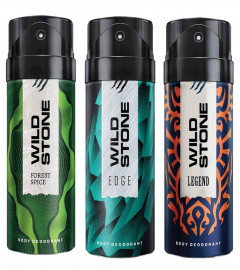 Wild Stone Edge, Legend and Forest Spice Deodorants 150 ml (Pack of 3) Free Shipping World