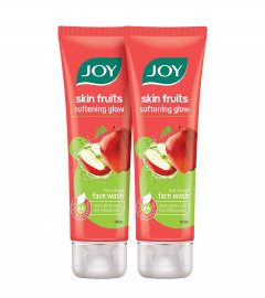 Joy Skin Fruits Softening Glow Face Wash | Apple extracts & Active Fruit Boosters | 100 ml x 2 pack
