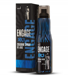 Engage XX3 Cologne No Gas Perfume for Men, Spicy and Woody, Skin Friendly, 135 ml x 2 pack